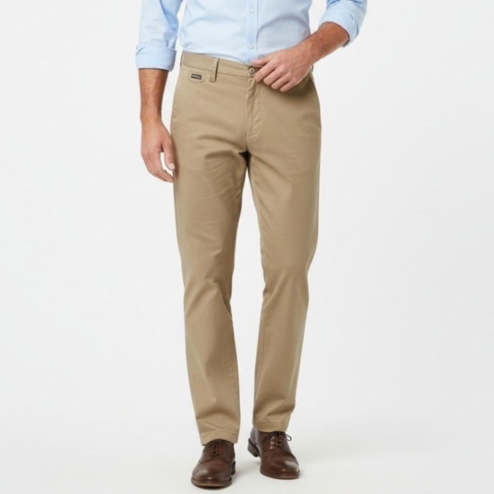 Dockers Mens Signature Khaki Straight Fit Stretch Pants‎ Tan Size 30x30